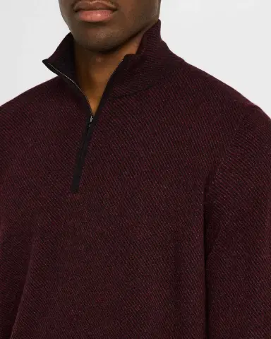 Loro Piana Men's Roadster 1/4-Zip Cashmere Sweater | Thumbnail 4 Loro Piana Men's Roadster 1/4-Zip Cashmere Sweater | Thumbnail 4
