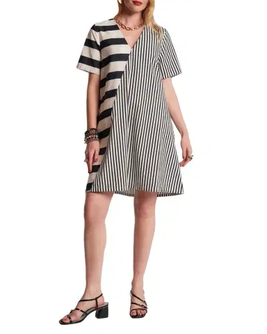 Frances Valentine Schooner Mixed Stripe Cotton Dress | Thumbnail 1 Frances Valentine Schooner Mixed Stripe Cotton Dress | Thumbnail 1