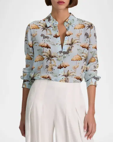 Alice + Olivia Untamed Willa Staceface Placket Top | Thumbnail 3 Alice + Olivia Untamed Willa Staceface Placket Top | Thumbnail 3