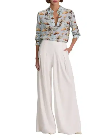 Alice + Olivia Untamed Willa Staceface Placket Top | Thumbnail 1 Alice + Olivia Untamed Willa Staceface Placket Top | Thumbnail 1