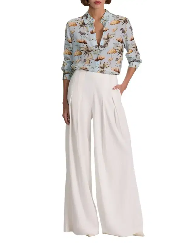 ALICE + OLIVIA Untamed Willa Staceface Placket Top