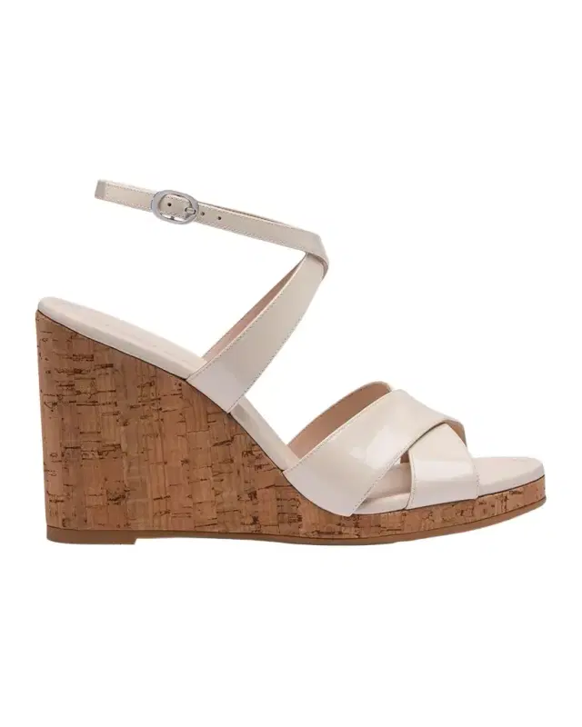 Stuart Weitzman 85mm Alyssa Patent Leather Wedge Sandals