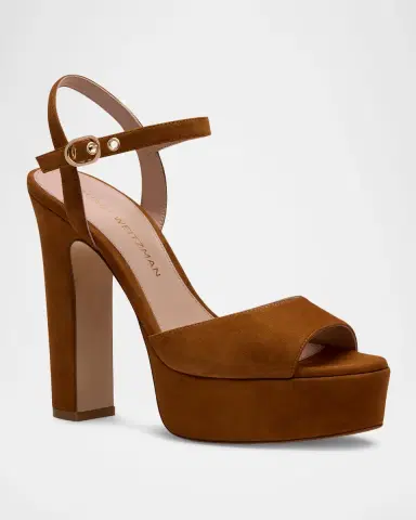 Stuart Weitzman 130mm Reade Suede Platform Sandals | Thumbnail 2