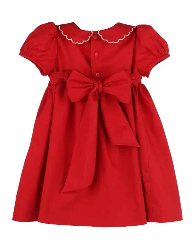 Luli & Me Girl 's Classic Smocked Floral Embroidery Dress, Size T-6