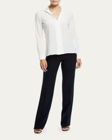 Akris Carole Straight-Leg Wool Double-Face Pants | Thumbnail 2