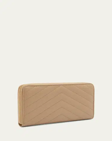 Saint Laurent YSL Monogram Large Zip Wallet in Grained Leather | Thumbnail 6 Saint Laurent YSL Monogram Large Zip Wallet in Grained Leather | Thumbnail 6