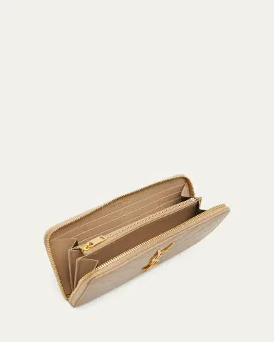 Saint Laurent YSL Monogram Large Zip Wallet in Grained Leather | Thumbnail 7 Saint Laurent YSL Monogram Large Zip Wallet in Grained Leather | Thumbnail 7