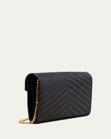 Saint Laurent YSL Monogram Large Wallet on Chain in Grained Leather | Thumbnail 3 Saint Laurent YSL Monogram Large Wallet on Chain in Grained Leather | Thumbnail 3