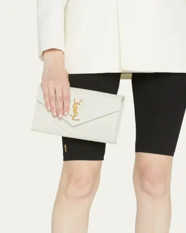 Saint Laurent YSL Monogram Large Wallet on Chain in Grained Leather | Thumbnail 10 Saint Laurent YSL Monogram Large Wallet on Chain in Grained Leather | Thumbnail 10