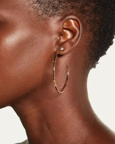 Lana Sunrise 14k Gold & Diamond Hoop Earrings | Thumbnail 2