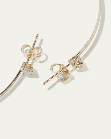 Lana Sunrise 14k Gold & Diamond Hoop Earrings | Thumbnail 4