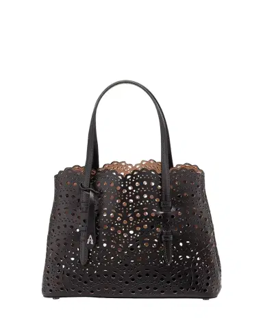 Alaïa Mina 25 Tote Bag in Vienne Wave Perforated Leather | Thumbnail 1 Alaïa Mina 25 Tote Bag in Vienne Wave Perforated Leather | Thumbnail 1