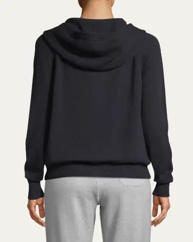 Loro Piana Merano Cashmere Zip-Front Hoodie Sweater | Thumbnail 3