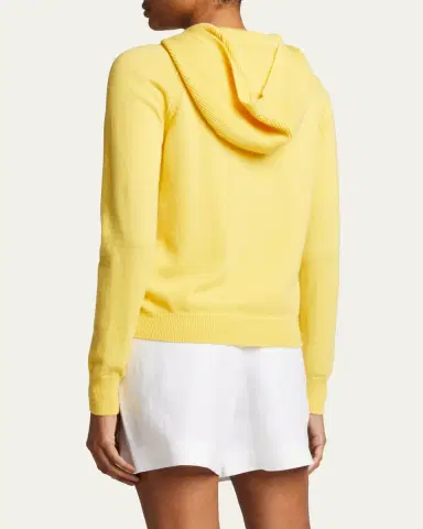 Loro Piana Merano Cashmere Zip-Front Hoodie Sweater | Thumbnail 5