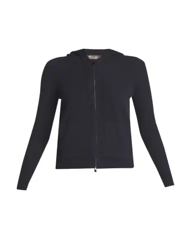 Loro Piana Merano Cashmere Zip-Front Hoodie Sweater | Thumbnail 1