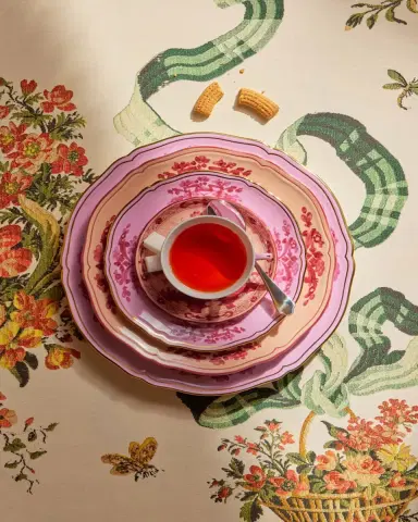 GINORI 1735 Oriente Italiano Dinner Plate, Azalea | Thumbnail 3