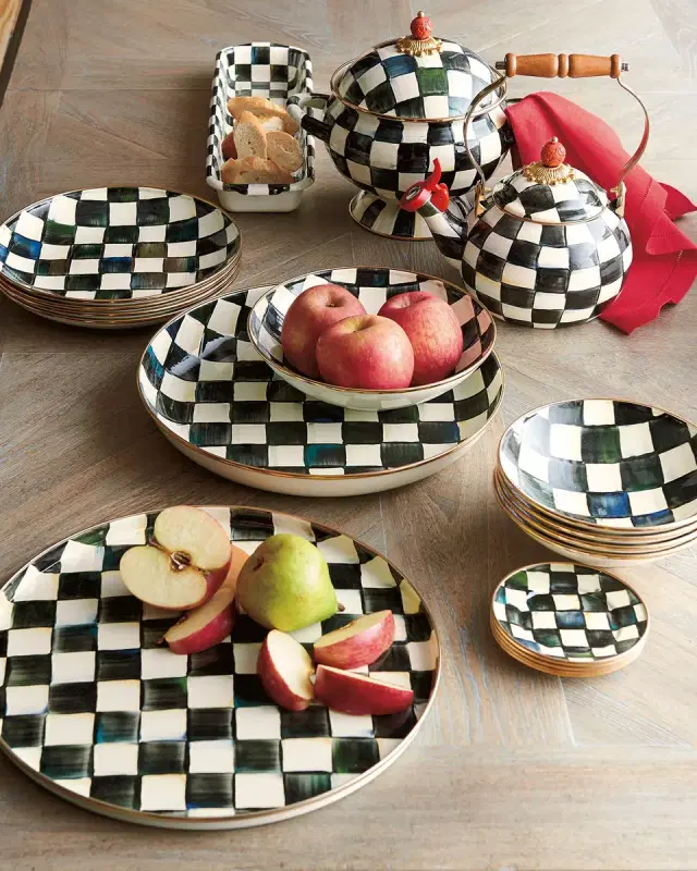 MacKenzie-Childs Courtly Check Enamel Abundant Bowl