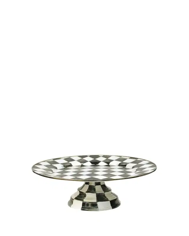 MacKenzie-Childs Courtly Check Enamel Pedestal Platter, Large