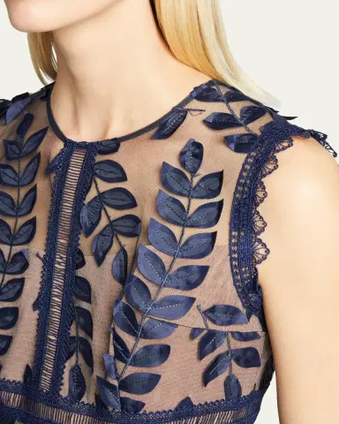 Bronx and Banco Saba Leaf-Appliqué Lace Midi Dress | Thumbnail 5 Bronx and Banco Saba Leaf-Appliqué Lace Midi Dress | Thumbnail 5