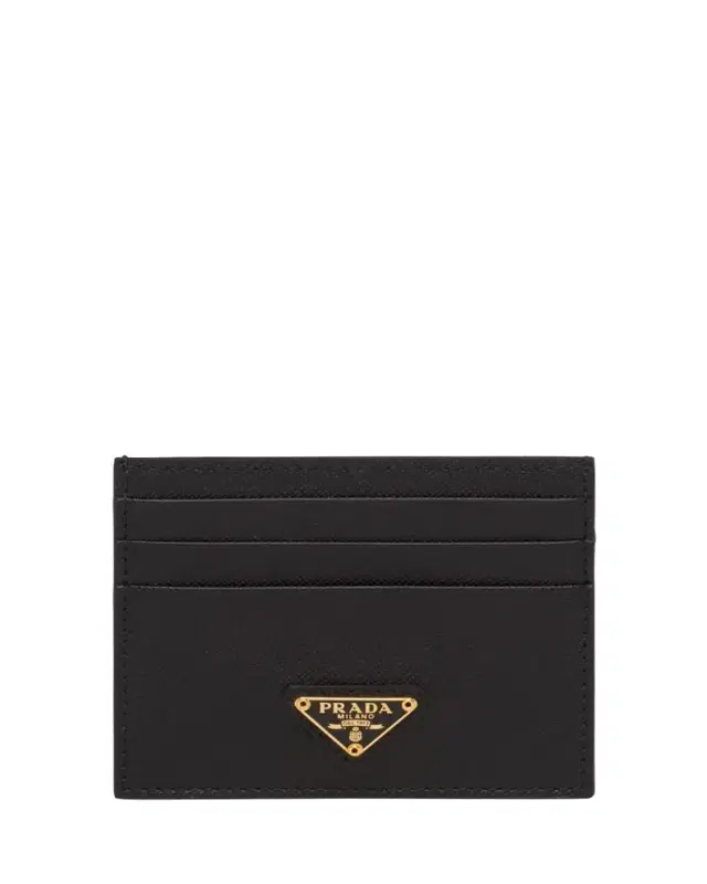 Prada Triangle Logo Leather Card Case