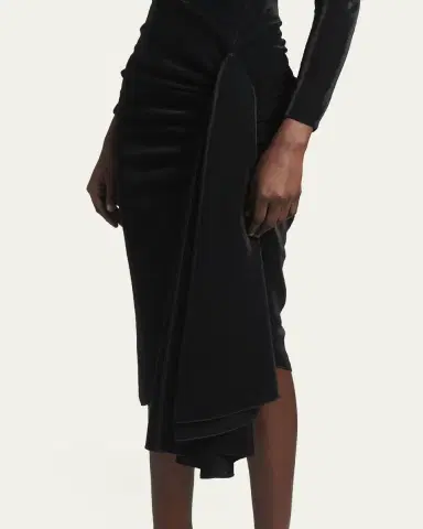 Giorgio Armani Draped Iridescent Jersey Midi Dress | Thumbnail 5