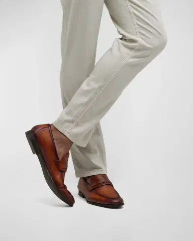 Magnanni Men's Daniel Leather Penny Loafers | Thumbnail 2