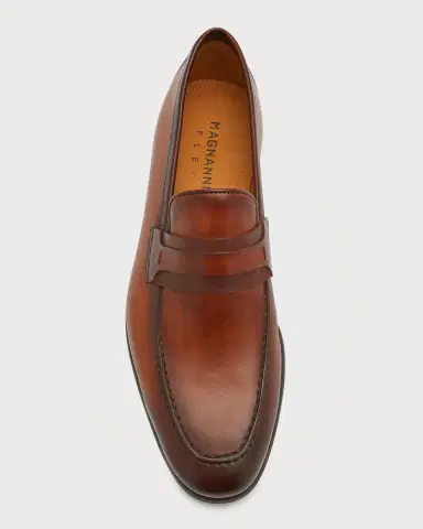 Magnanni Men's Daniel Leather Penny Loafers | Thumbnail 5