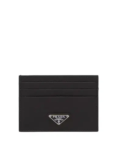 Prada Triangle Logo Leather Card Case | Thumbnail 1