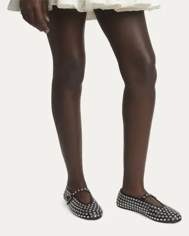Alaïa Leather Mary Jane Flats With Allover Studs | Thumbnail 2