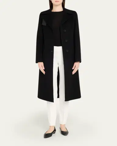 Akris Leather Collar Cashmere Coat | Thumbnail 2 Akris Leather Collar Cashmere Coat | Thumbnail 2