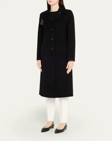 Akris Leather Collar Cashmere Coat | Thumbnail 4 Akris Leather Collar Cashmere Coat | Thumbnail 4
