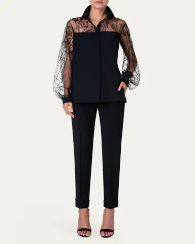 Akris Chris Pleated Straight-Leg Pants | Thumbnail 2 Akris Chris Pleated Straight-Leg Pants | Thumbnail 2