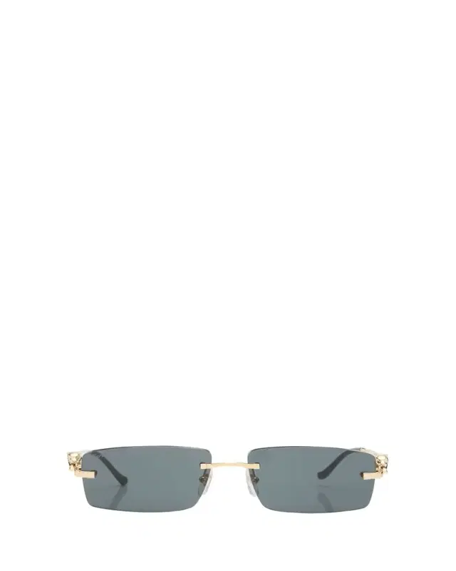 Cartier Men's Rimless Metal Rectangle Sunglasses