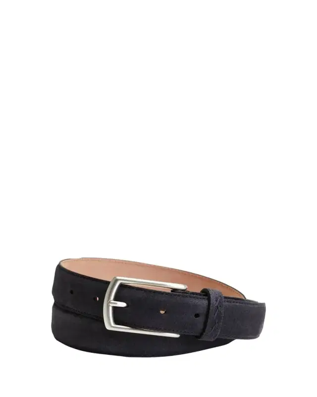 ZEGNA Men's Triple Stitch Leather Belt