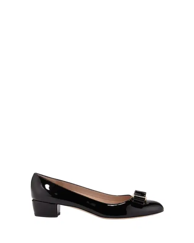 Ferragamo Vara Bow Leather Low Pumps