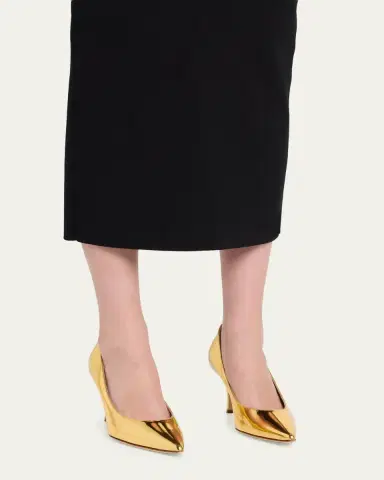 Manolo Blahnik Kietta Metallic Leather Stiletto Pumps | Thumbnail 4