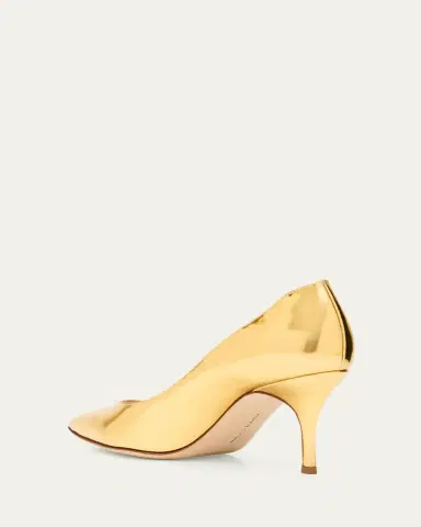Manolo Blahnik Kietta Metallic Leather Stiletto Pumps | Thumbnail 6