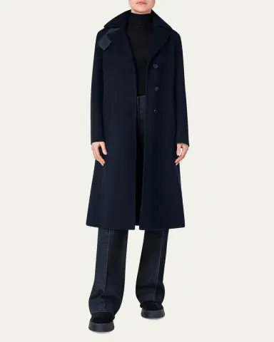 Akris Leather Collar Cashmere Coat | Thumbnail 2 Akris Leather Collar Cashmere Coat | Thumbnail 2