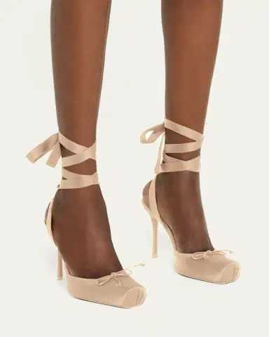 Christian Louboutin 100mm Cassia Silk Ankle-Tie Ballerina Pumps | Thumbnail 5 Christian Louboutin 100mm Cassia Silk Ankle-Tie Ballerina Pumps | Thumbnail 5