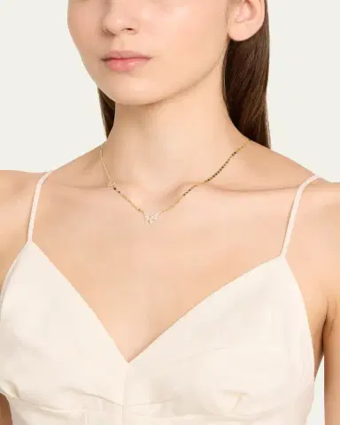 Lana 14K Yellow Gold Flawless Double Butterfly Necklace with Diamonds | Thumbnail 2