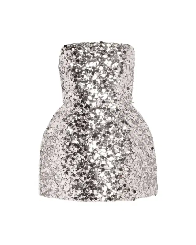 Bronx Banco Maraya Strapless Lace-Up Sequin Mini Dress