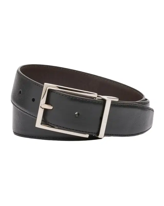 Brioni Men 's Twist Buckle Reversible Belt