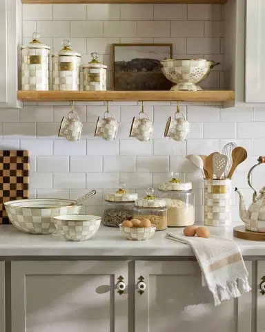 MacKenzie-Childs Mocha Check Utensil Holder | Thumbnail 2 MacKenzie-Childs Mocha Check Utensil Holder | Thumbnail 2