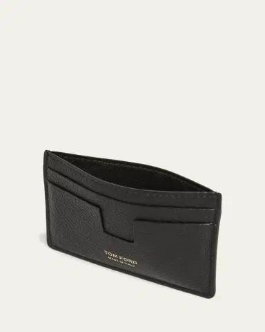 Tom Ford Men's T-Line Grained Leather Card Holder | Thumbnail 3 Tom Ford Men's T-Line Grained Leather Card Holder | Thumbnail 3
