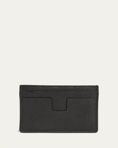 Tom Ford Men's T-Line Grained Leather Card Holder | Thumbnail 4 Tom Ford Men's T-Line Grained Leather Card Holder | Thumbnail 4
