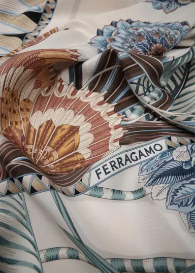 Ferragamo Floral-Print Silk Square Scarf | Thumbnail 2