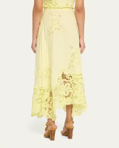 Ulla Johnson Rae Lace Linen Midi Skirt | Thumbnail 3