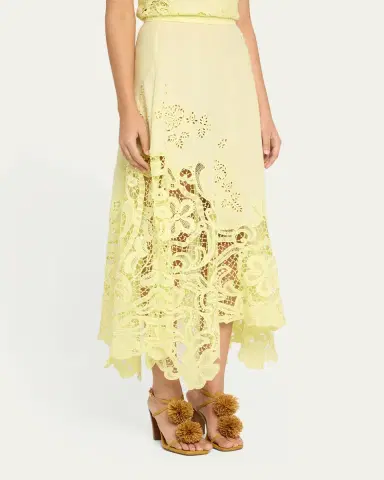 Ulla Johnson Rae Lace Linen Midi Skirt | Thumbnail 4