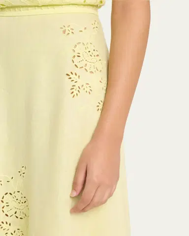 Ulla Johnson Rae Lace Linen Midi Skirt | Thumbnail 5