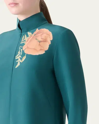 Akris Anemone Print Silk Crepe Tunic | Thumbnail 5 Akris Anemone Print Silk Crepe Tunic | Thumbnail 5